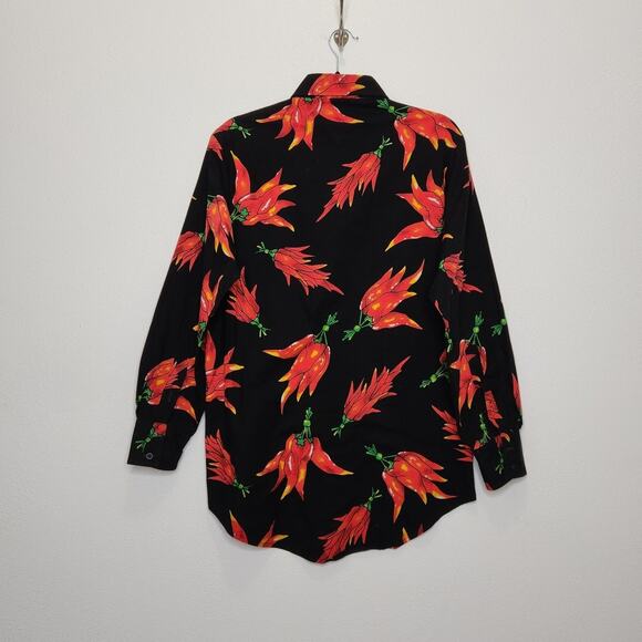 Vintage Western Chili Peppers All Over Button Shirt Roughrider Circle T Small - Picture 2 of 4